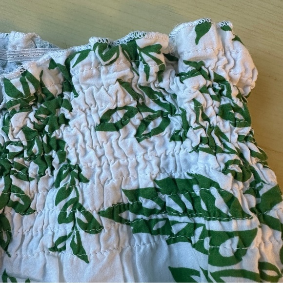 She's Cool Green and White Smocked Short Lined Bubble Mini Skirt size Large - Picture 6 of 15